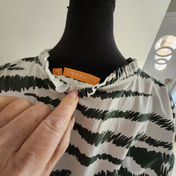 Oliphant Zebra Print Dress in Green and White - Picture 3 of 3